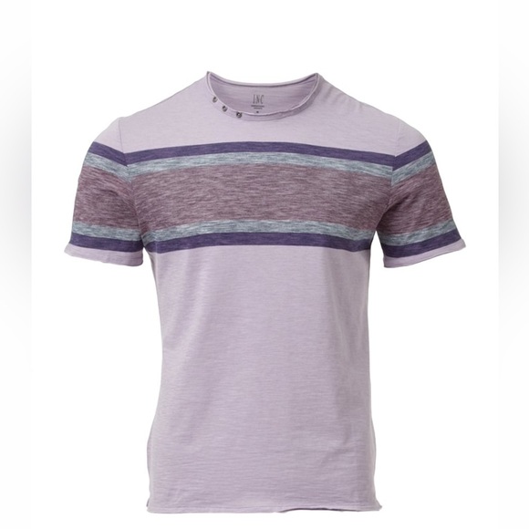 INC by Macy's  Lavender, Gray & Purple Stripe Tee - Men- Sizes . Small & Medium - Picture 5 of 5